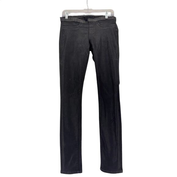 Helmut Lang Black Coated Skinny Pants Women’s Size 27 Minimalist Stretch - Picture 1 of 5